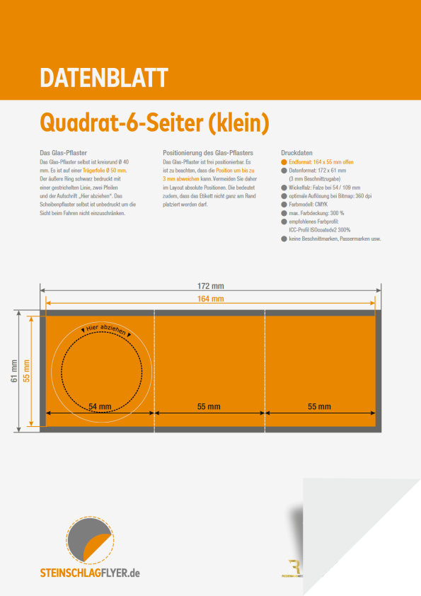 Quadrat-6-Seiter (klein) Datenblatt
